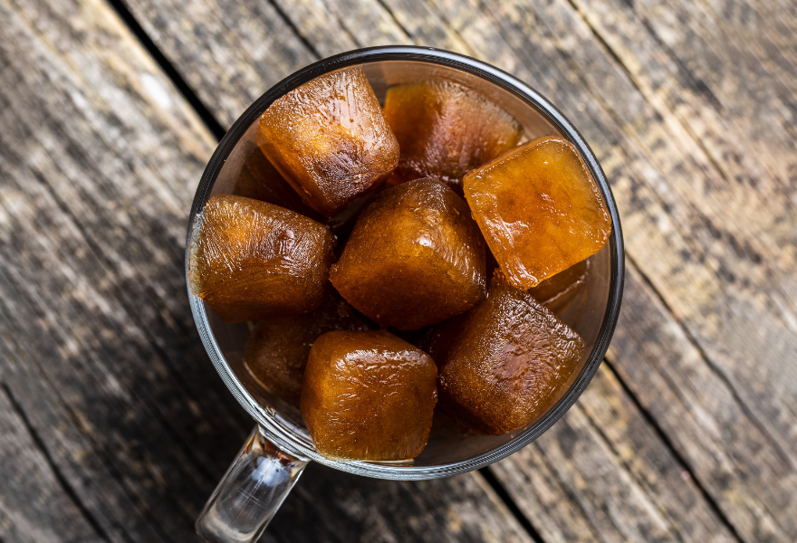 Ice Cubes made from Coffee