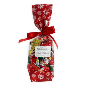 Dilettante Chocolates Santa Mix inside a festive holiday gift bag