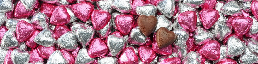 Heart Chocolate Foils by Dilettante Chocolates