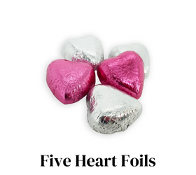 5 Chocolate Heart Foils