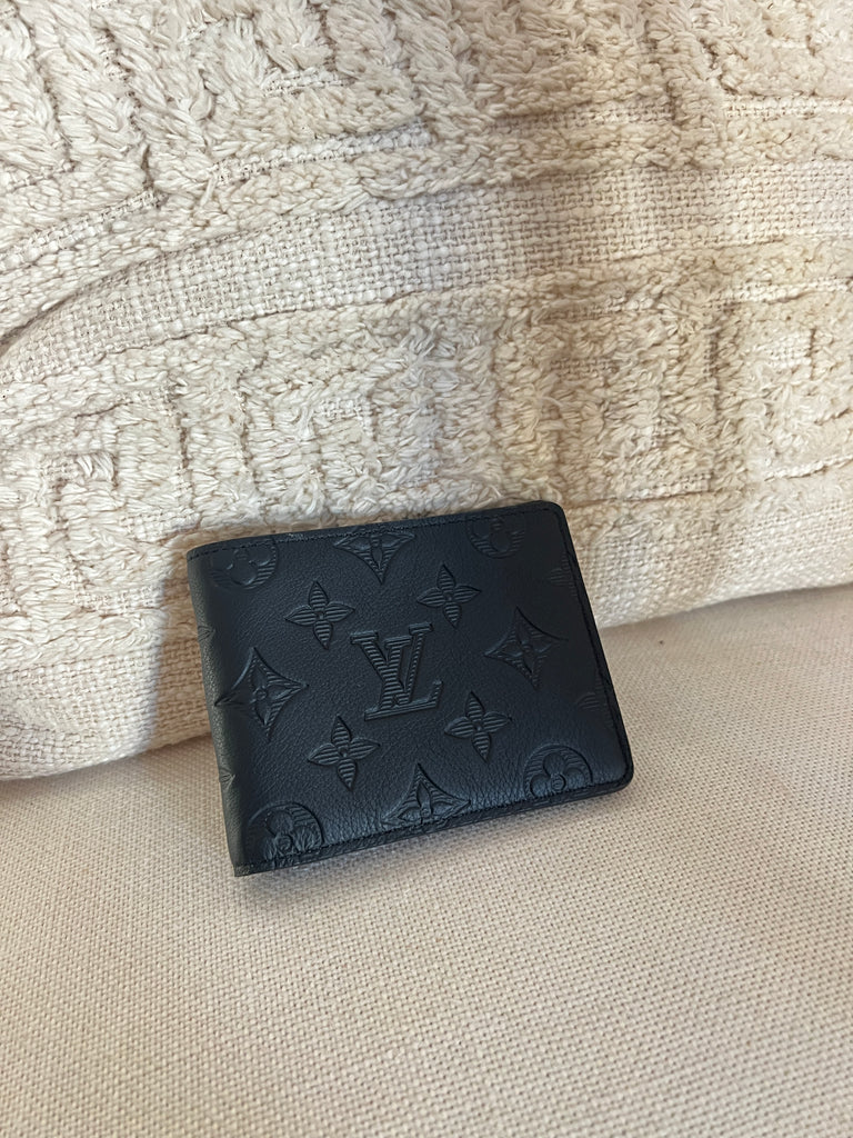 Louis Vuitton Multiple Wallet Monogram Shadow Calfskin Grey (New Versi