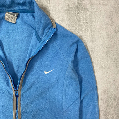 y2k 00s Nike Full Zip Blue Fleece Small | awevintageclothing