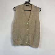Beige Mohair Cardigan Vest Sweater Womens Small