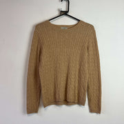 Beige L.L.Bean Cable Knit Sweater Women's Medium