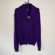 Purple Lauren Ralph Lauren Buckle Knitwear Sweater Womens XL