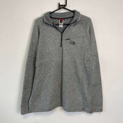 Grey The North Face Quarter Zip Fleece Mens Large