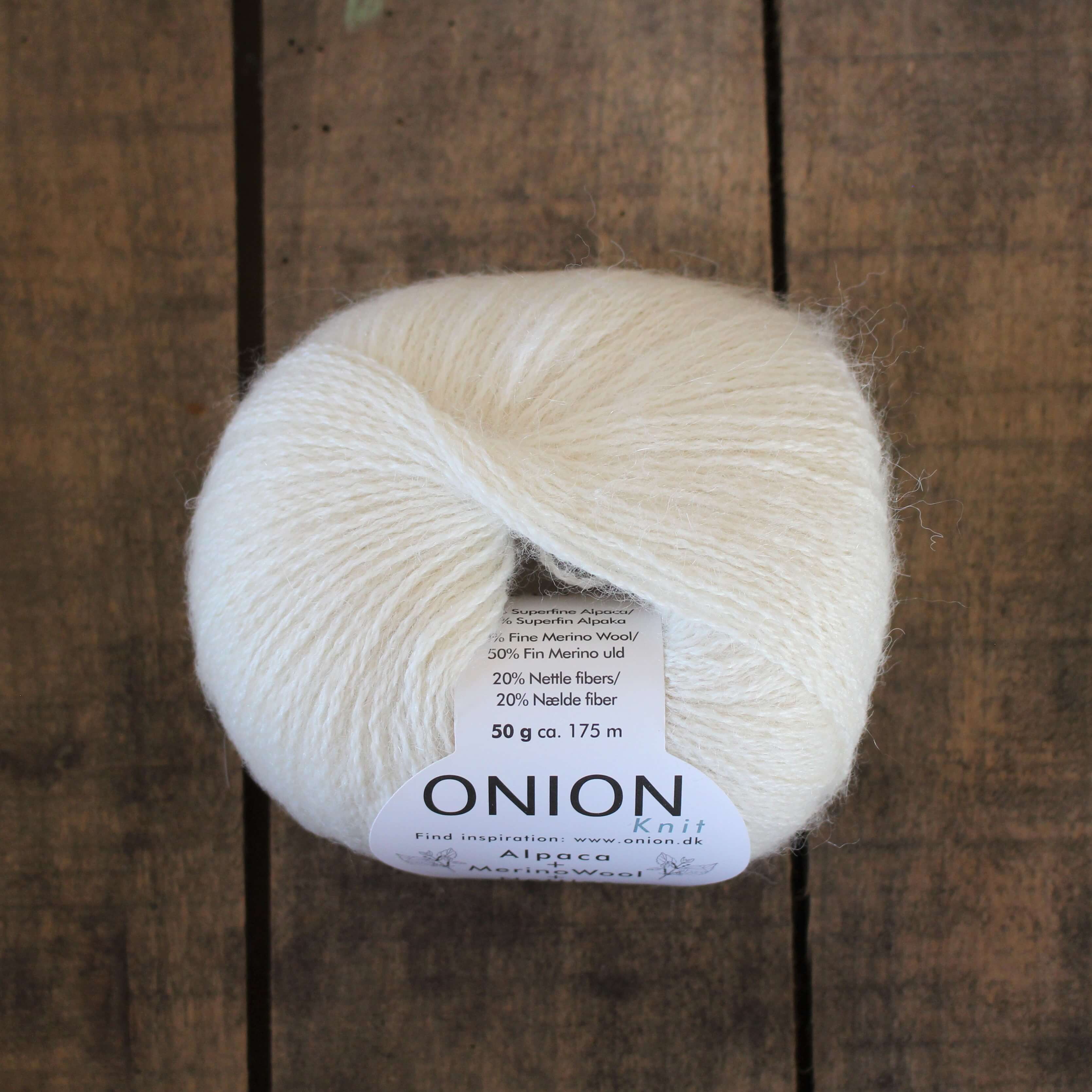 Se Onion Alpaca+Merino Wool+Nettles - 1209 Lys grå hos Livini