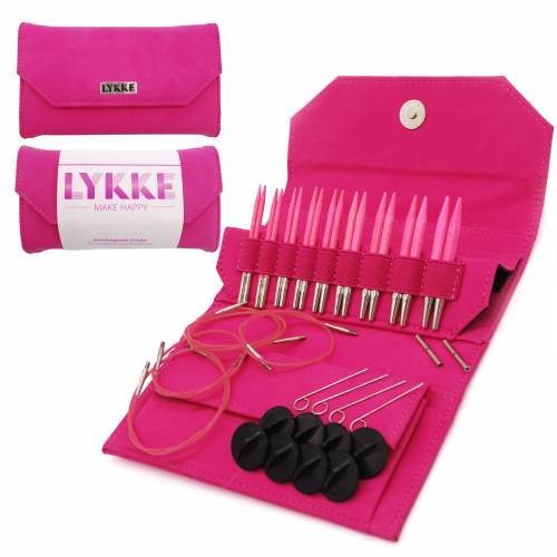 Billede af LYKKE Needles - Blush sæt - Fuchsia Denim Effect 3,5 in (ca. 9 cm)