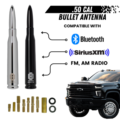 .50 CAL Bullet Antenna W/ Adapters