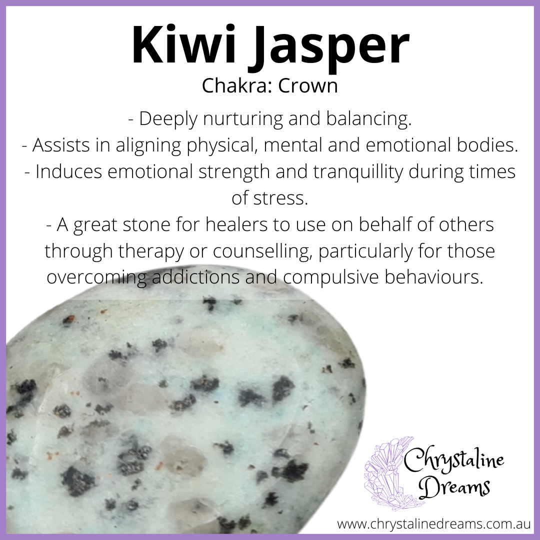 Kiwi Jasper Metaphysical Properties and Meanings