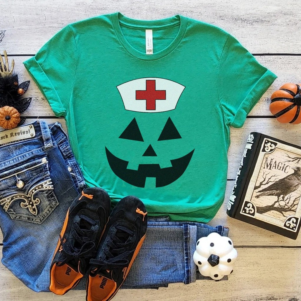 Jack-o-lantern Nurse T-Shirt