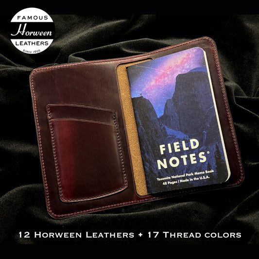 Personalized Pocket Jotter Index Card Notepad in Horween Leather