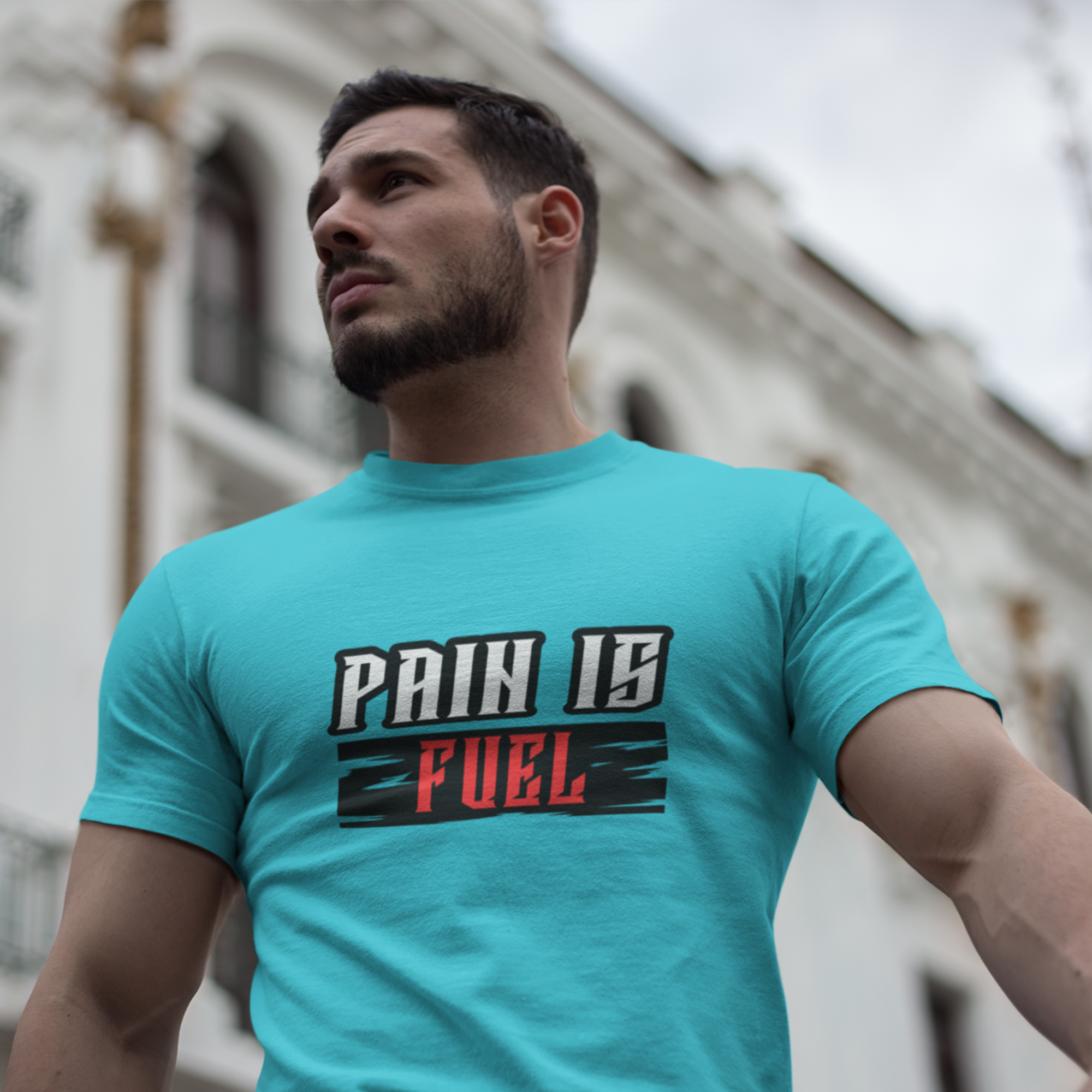 Download Pain Is Fuel Active Fitness Gym Motivational T Shirt For Men Fitlectics