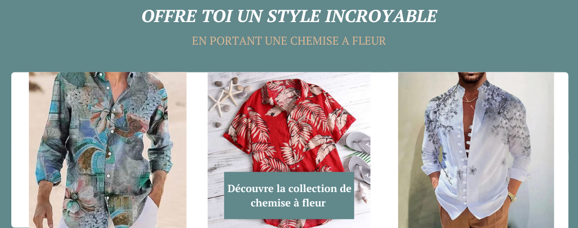 Men's flower shirt collection banner