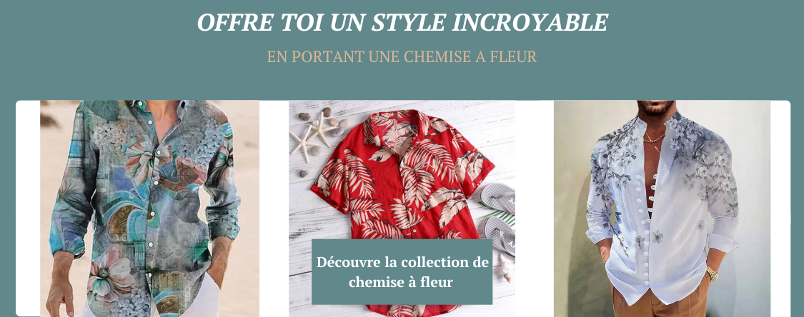 Bannière Collection chemise a fleur homme