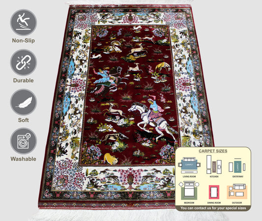 Qum Machine Made Silk Area Rug 150cm x 100cm