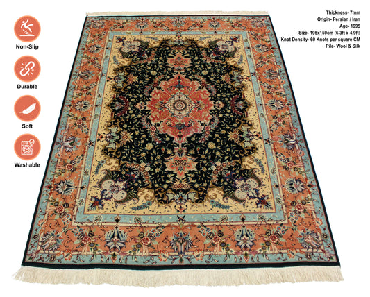Tabriz Silk Area Rug 195cm x 150cm
