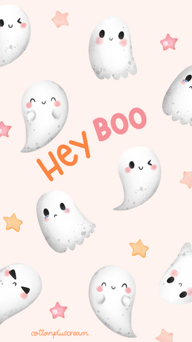 Hey Boo! pastel cute ghosts phone wallpaper