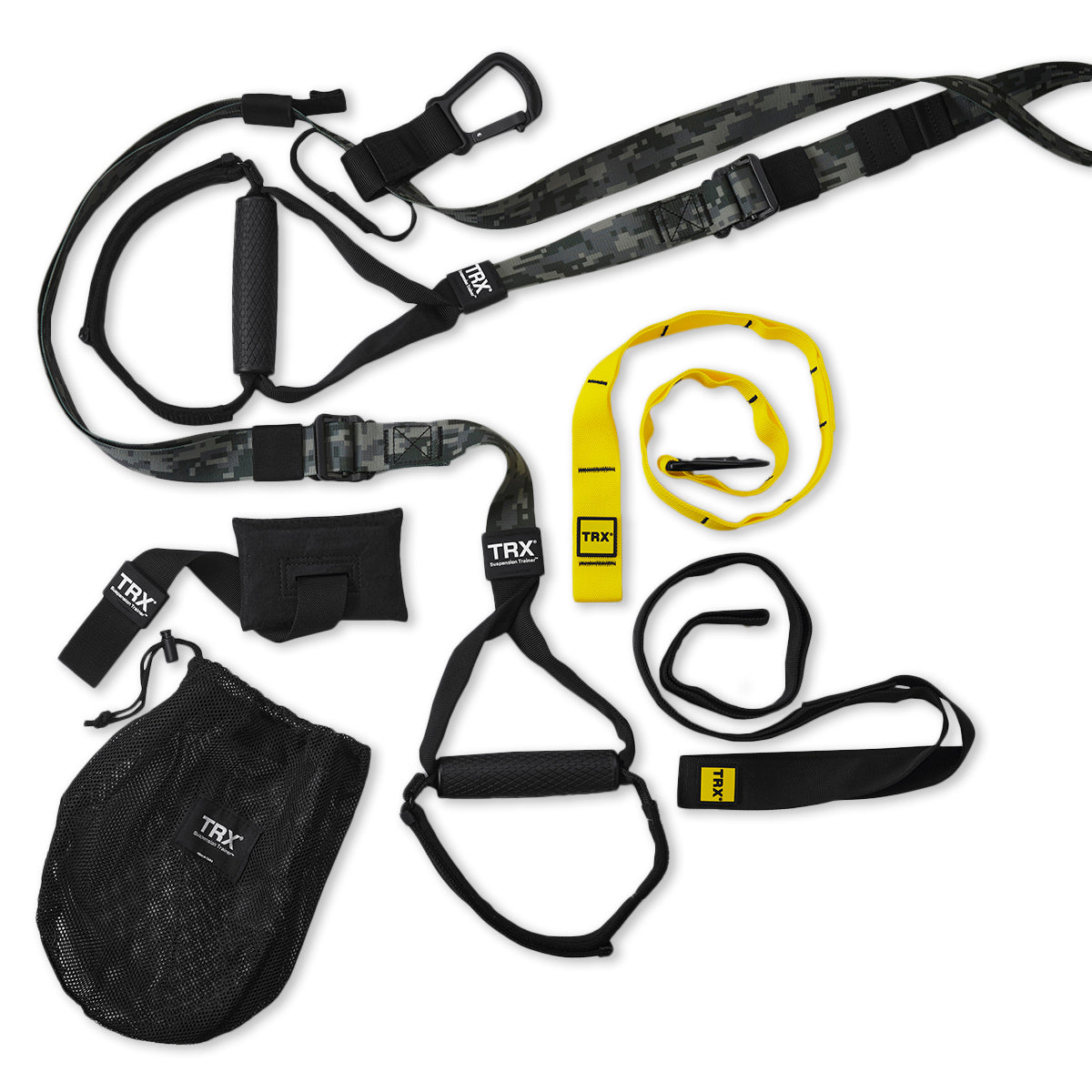  Paquete TRX GO - Para el profesional enfocado en viajes o  cualquier itinerario de fitness aplicación TRX Training Club anclaje XMount  4 mini bandas y botella de agua de acero inoxidable