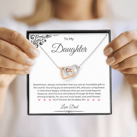 Daughter Double Heart Necklace