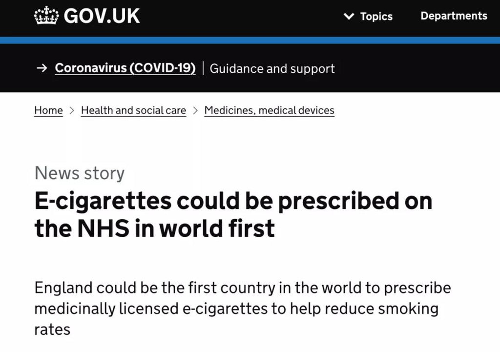 https://www.gov.uk/government/news/e-cigarettes-could-be-prescribed-on-the-nhs-in-world-first