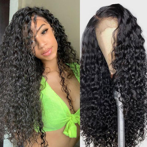 Long Wigs Deep Wave Wigs Human Hair Lace Front Wigs Pre Plucked With Babay Hair