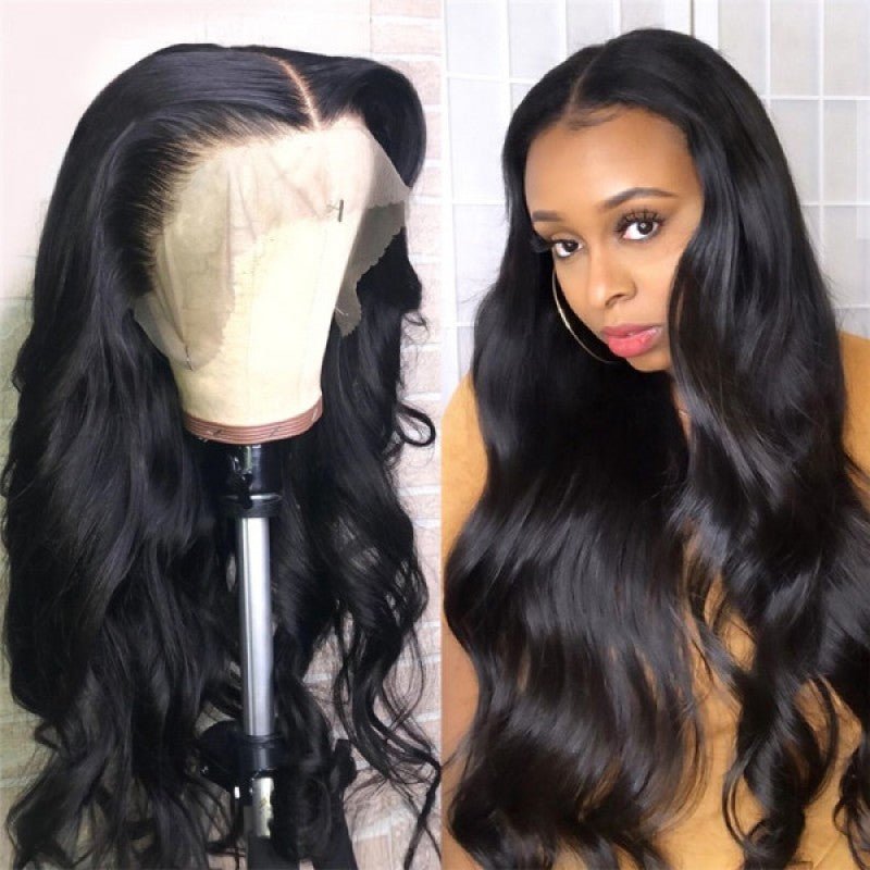 Alibonnie Pre-Plucked 13x6 HD Lace Frontal Wig Body Wave Human Hair Wigs Natural Color - Alibonnie