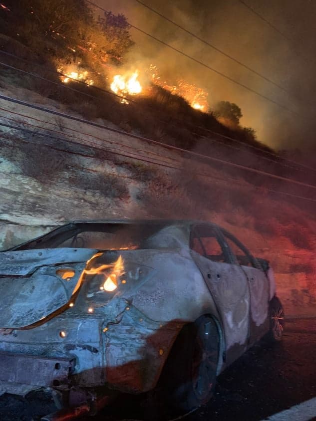 There's this myth floating around, that ceramic coated vehicles are fireproof, which couldn't be any further from the truth.  Photo Credit: Fox 11 Los Angeles/Facebook