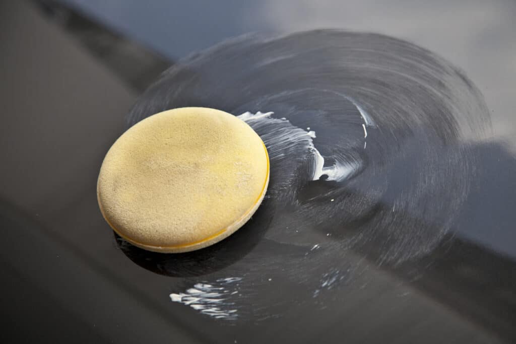 Beware of using circular motions when applying car wax on a vehicle, as it may leave swirl marks. Utilize a cross-hatch pattern instead, and then buff with a circular motion once the wax has hardened.