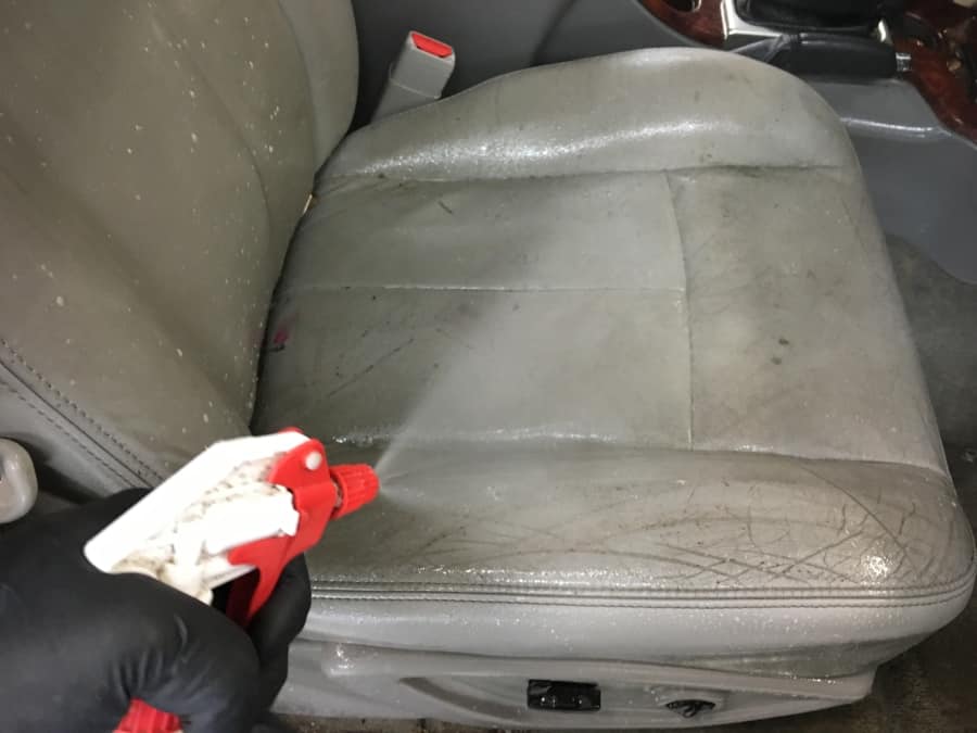 How can I get these stains off my car seat? 90% of the marks are just from  water where I tried cleaning it before : r/howto