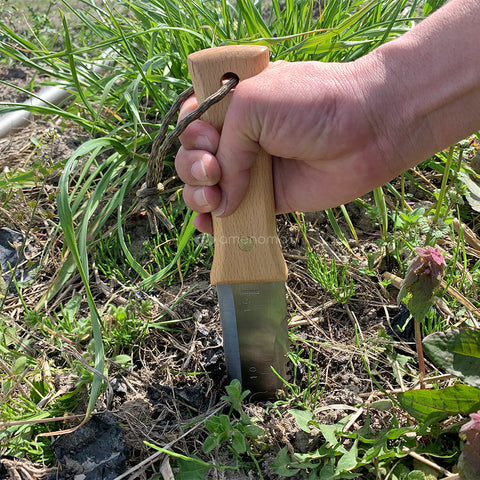 A shovel for digging hard soil.