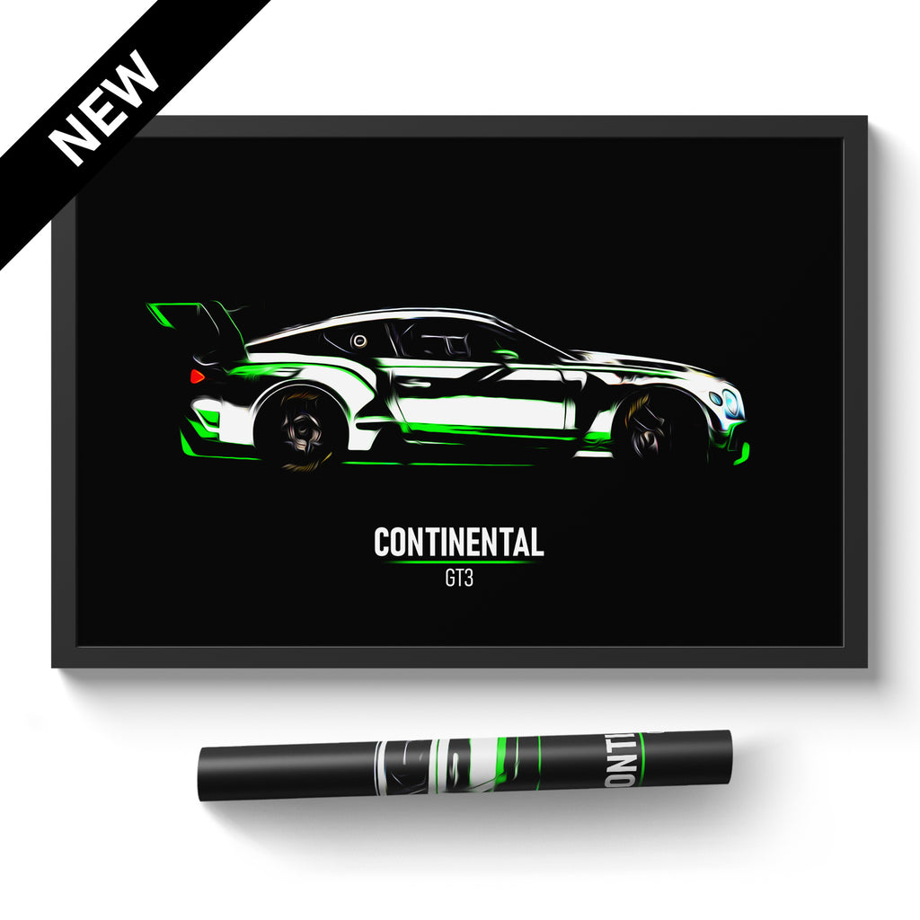 Bentley Continental GT3 - Race Car Poster Print
