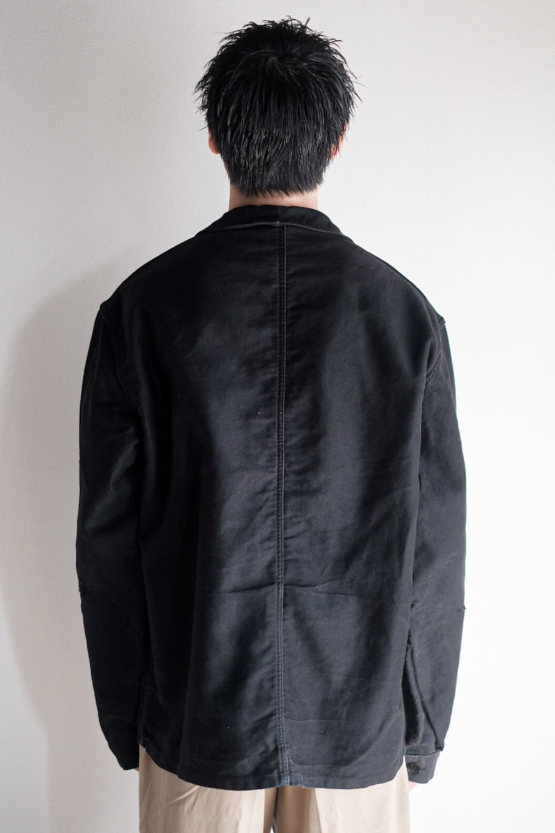 【~60's】French Vintage Black Moleskin Work Jacket