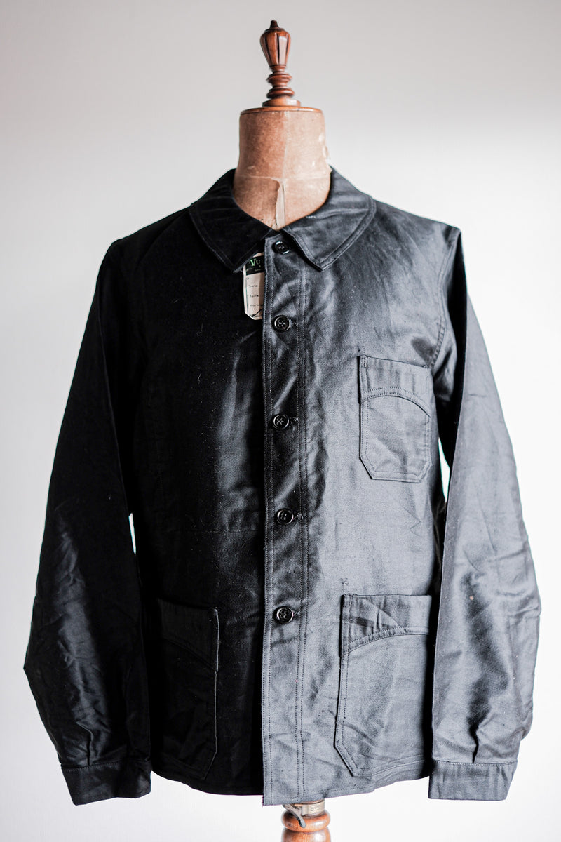 貴重 french black molskin jacket-