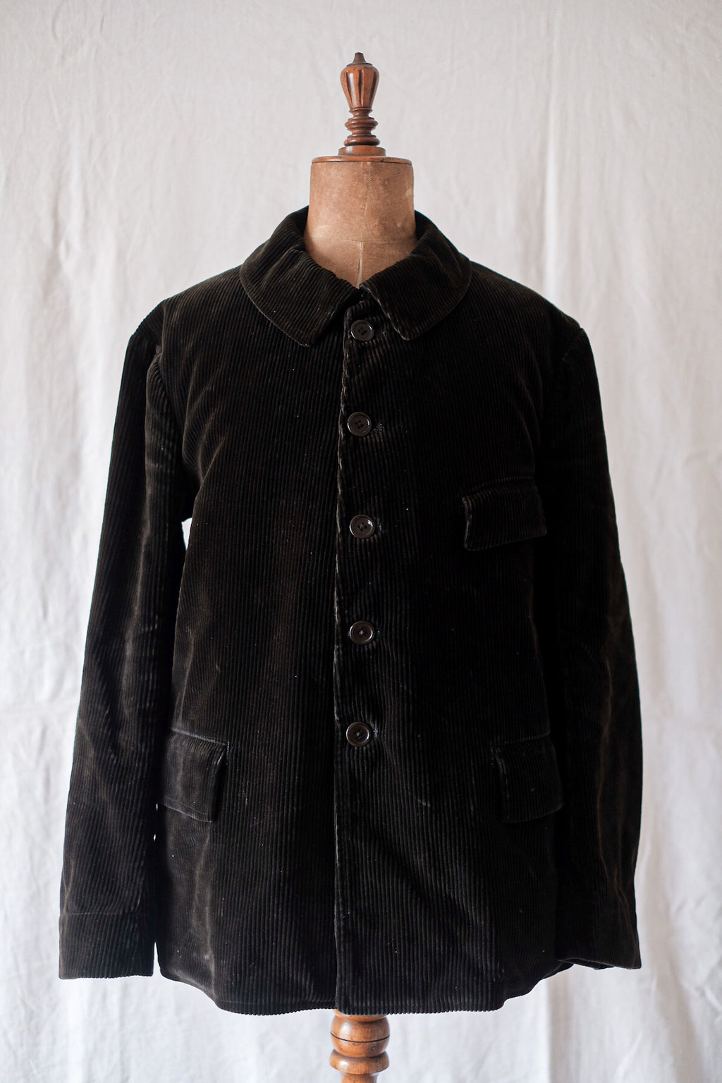 【~30's】French Vintage Dark Brown Corduroy Work Jacket