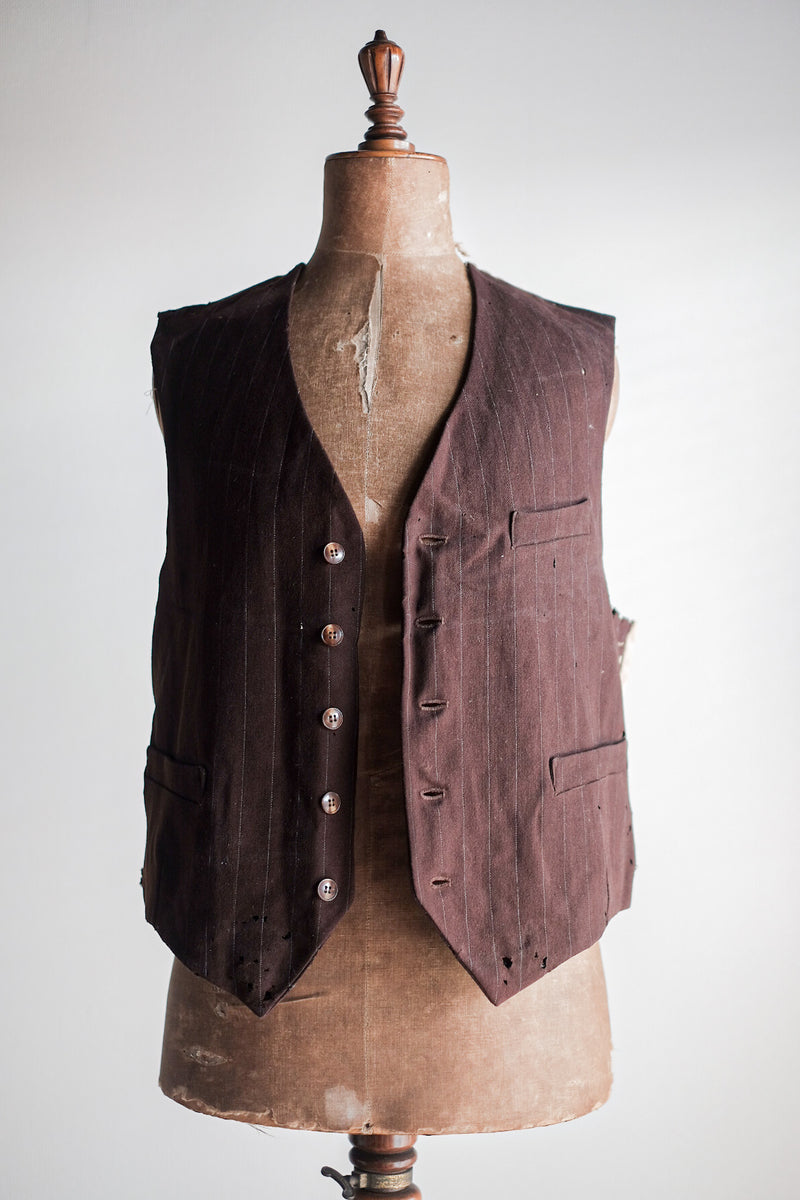 40's] French Vintage Brown Work Work Gilet – VIEUX ET NOUVEAU