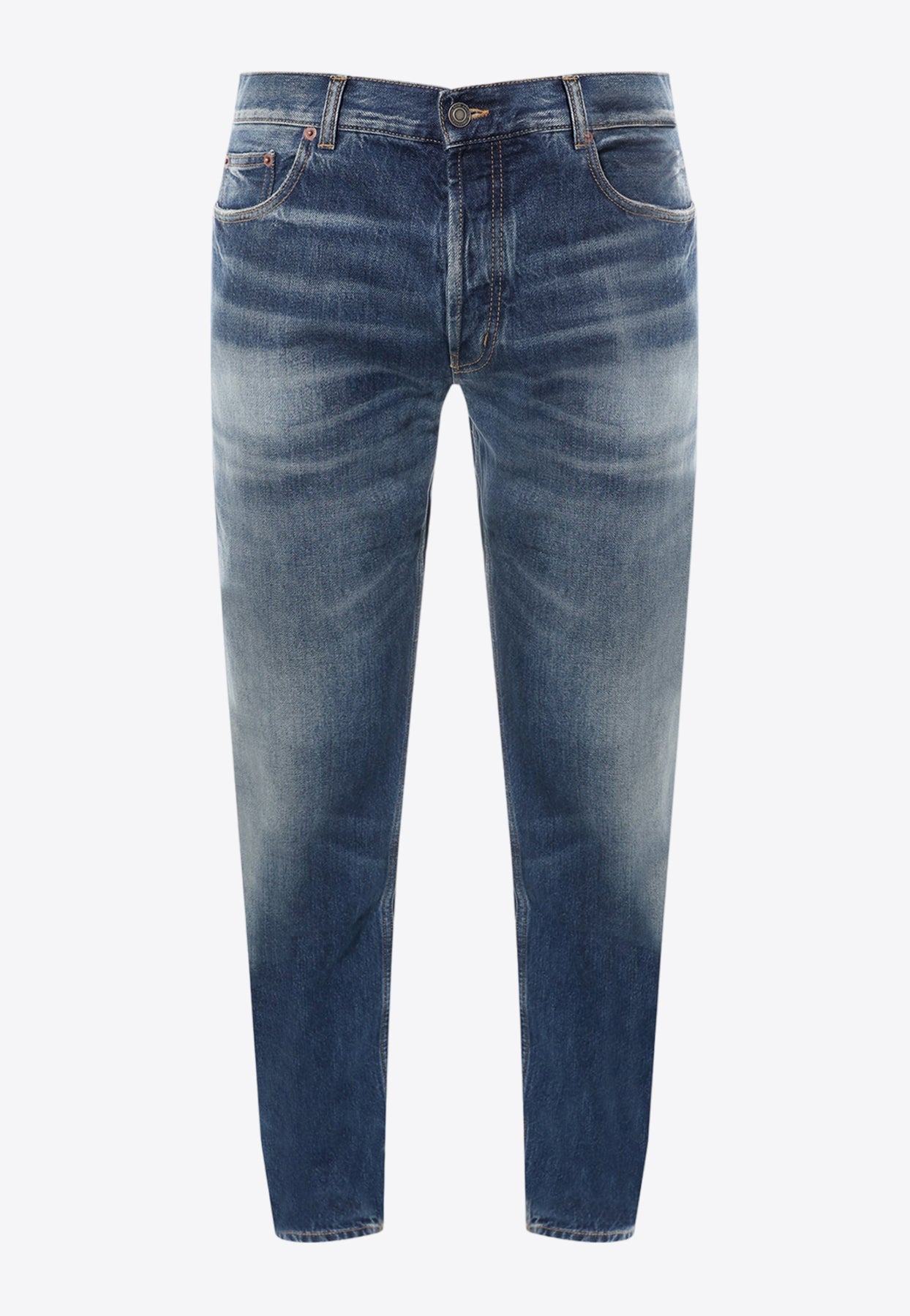 Shop Saint Laurent Basic Straight-leg Jeans In Blue