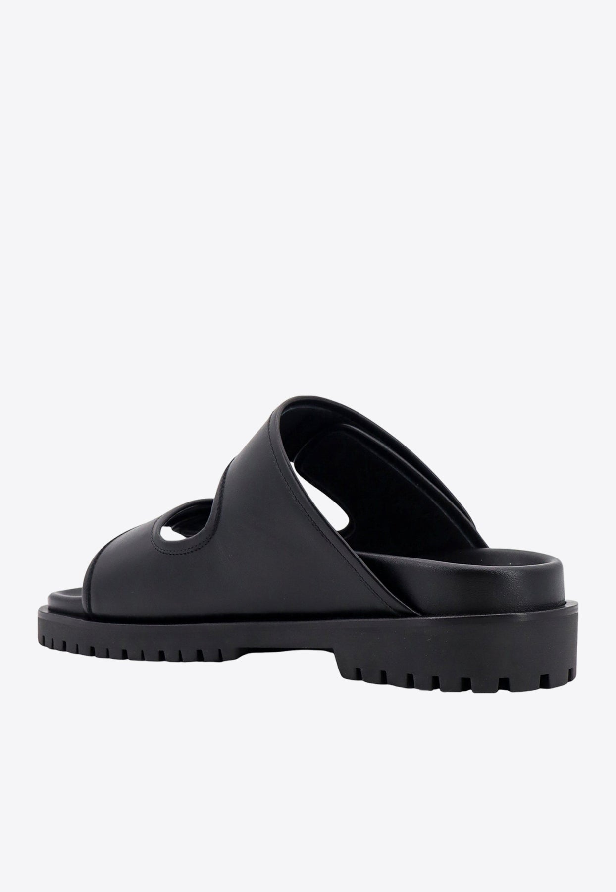 Shop Off-white Arrow Plaque Flat Sandals In Black