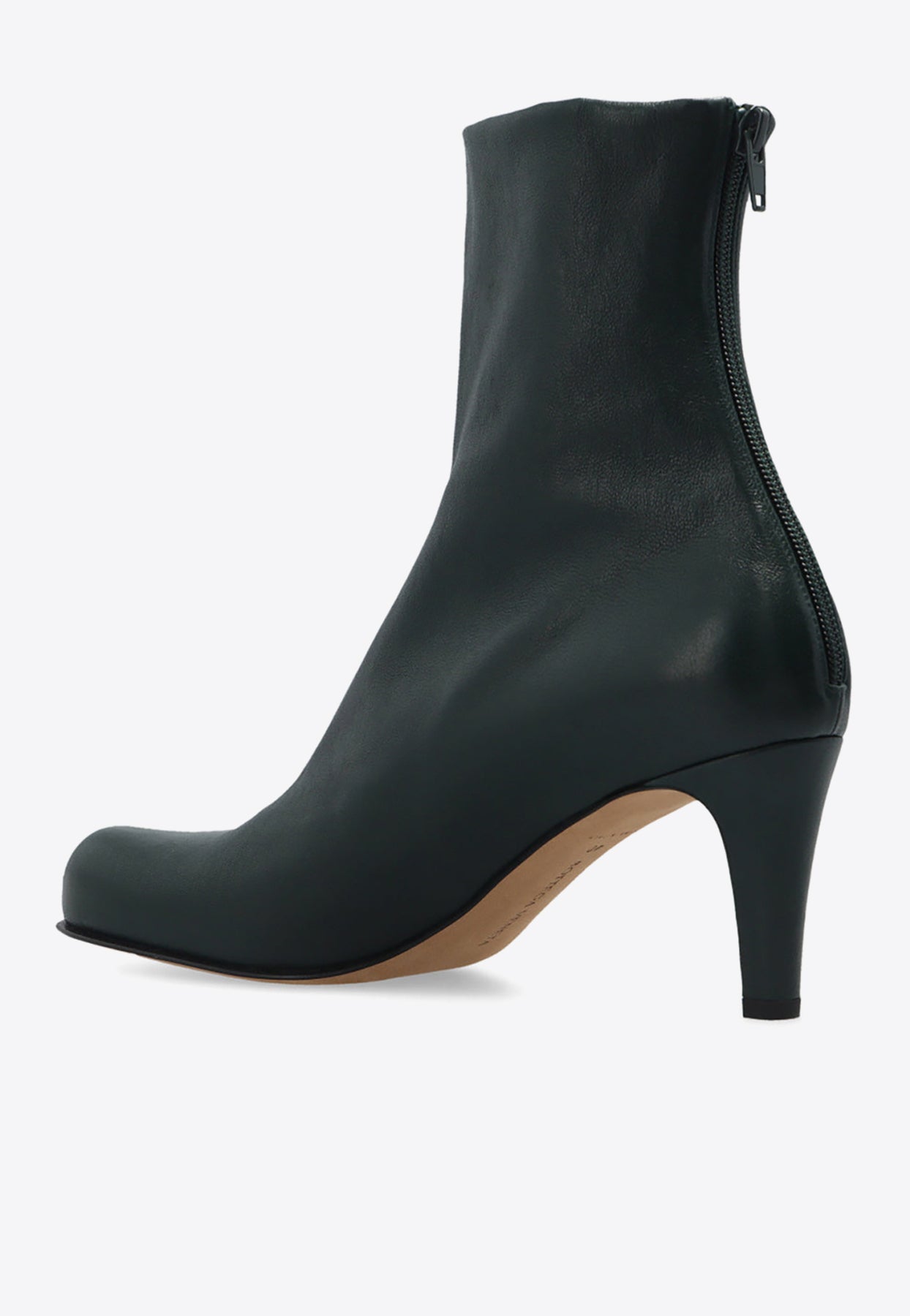 Shop Bottega Veneta Bloc 70 Ankle Boots In Leather In Green