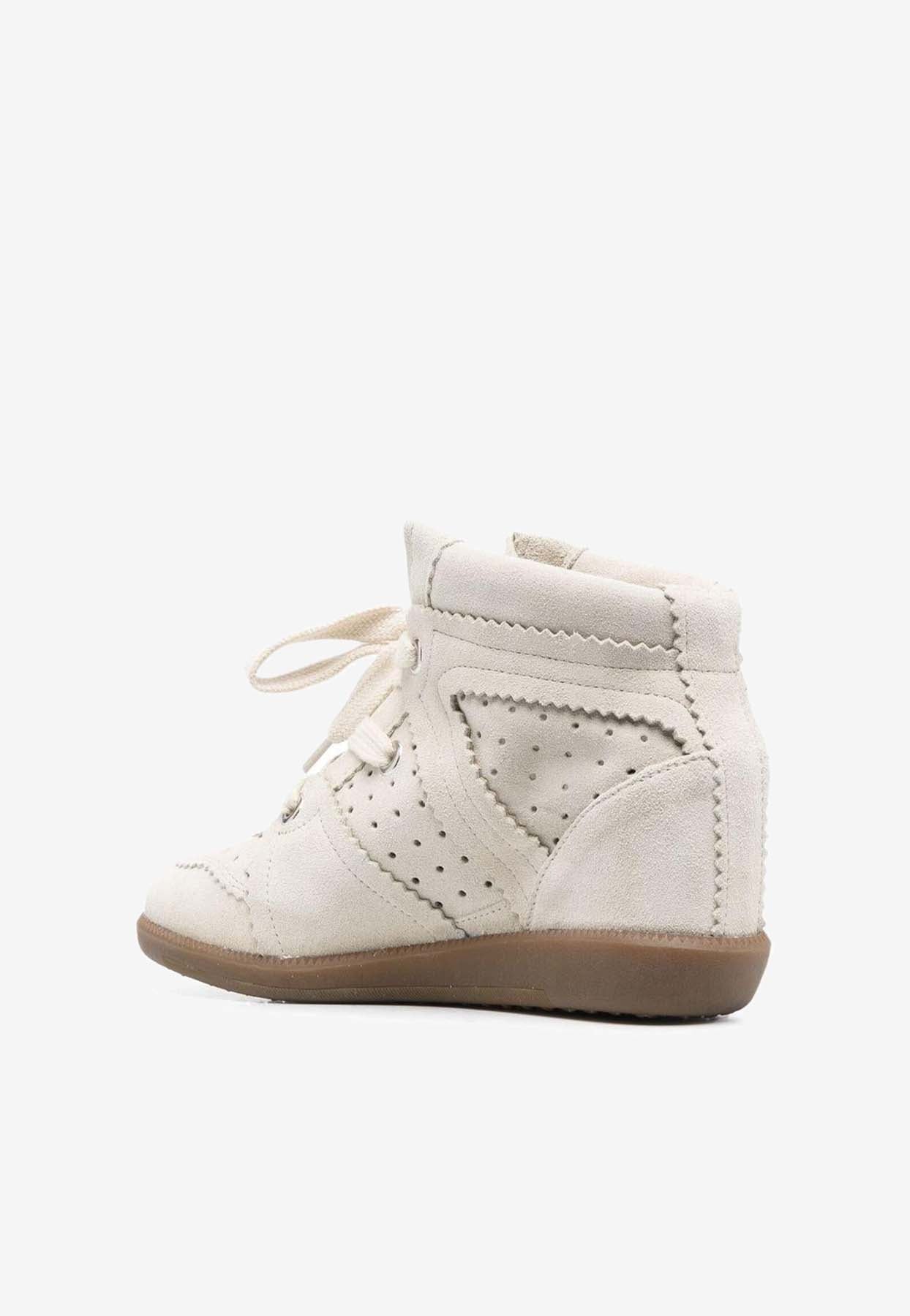 Shop Isabel Marant Bobby Wedge Sneakers In White