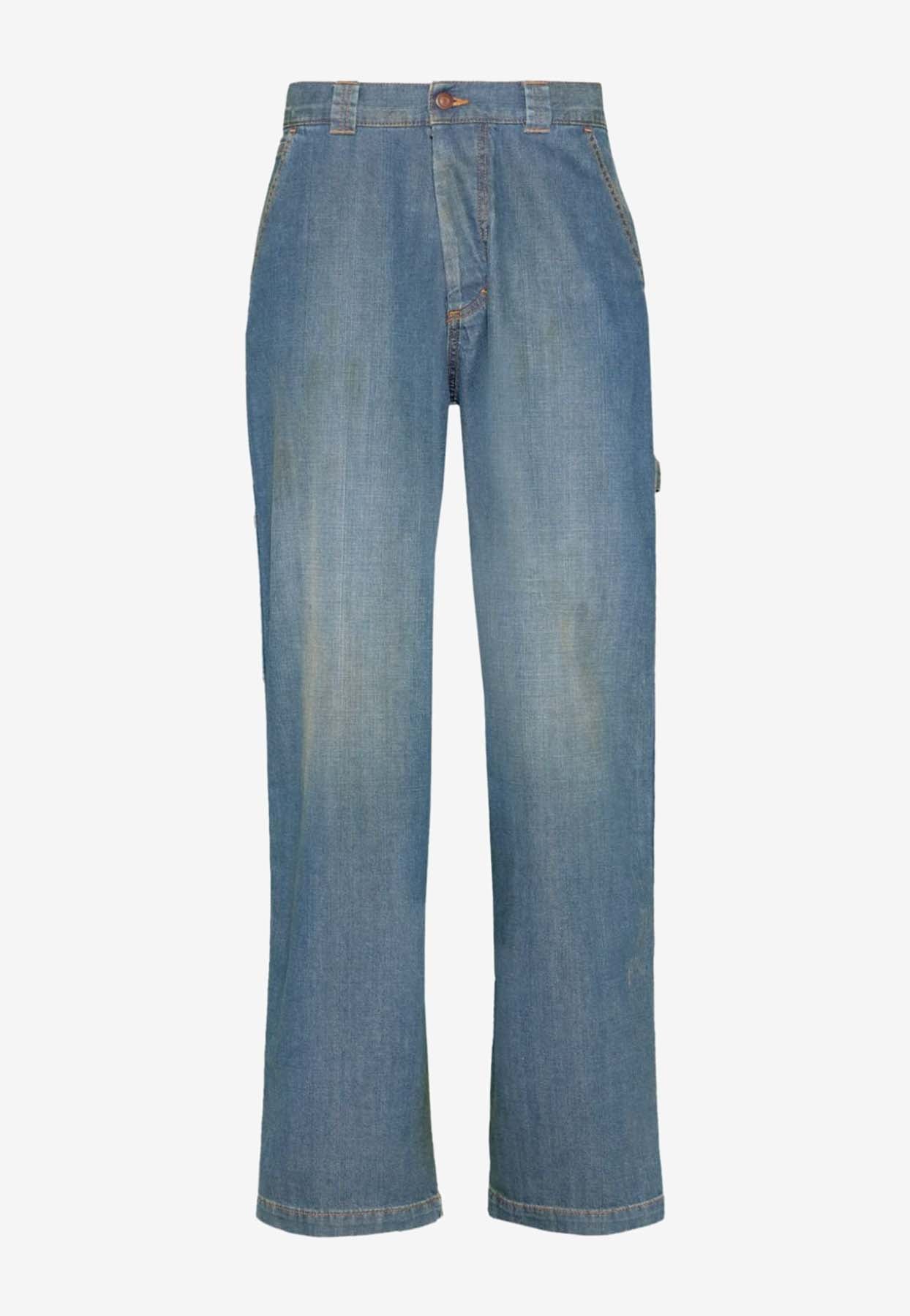 Maison Margiela Americana Wide-leg Jeans In Brown