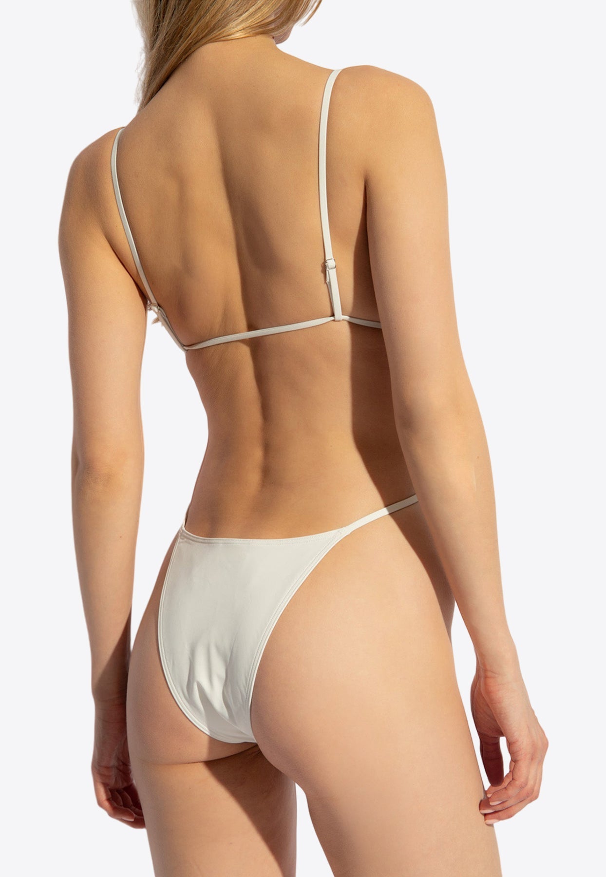 Shop Saint Laurent Backless One-piece Swimsuit In White