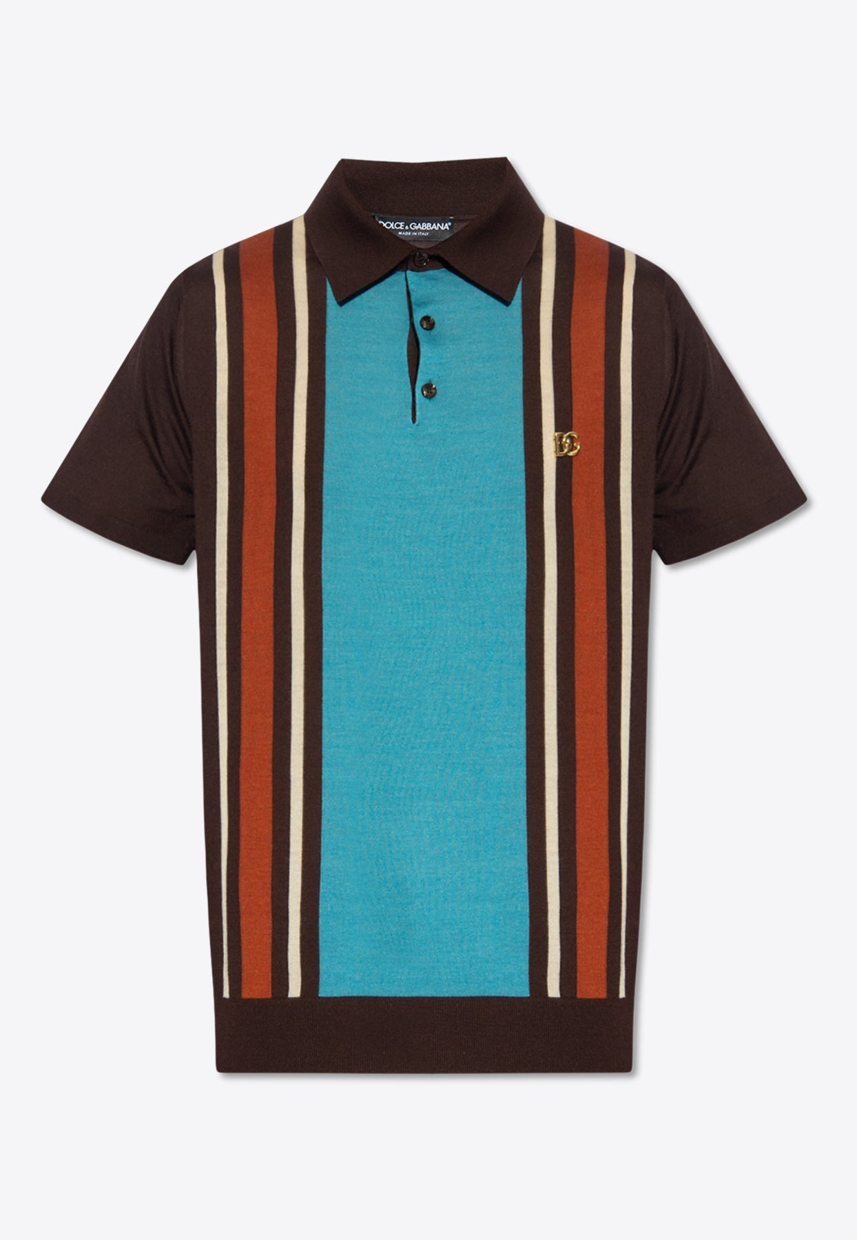 Shop Dolce & Gabbana Cashmere And Silk Polo T-shirt In Multicolor