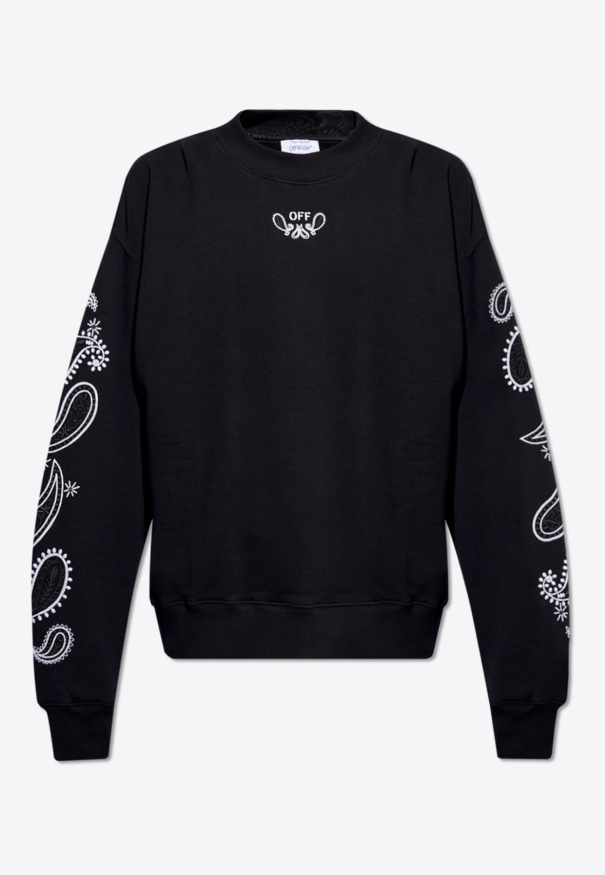 Shop Off-white Arrow Bandana Crewneck Sweatshirt In Black