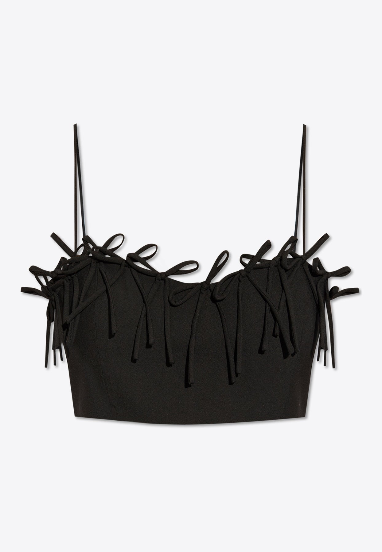 Shop Ganni Bow-detail Sleeveless Top In Black