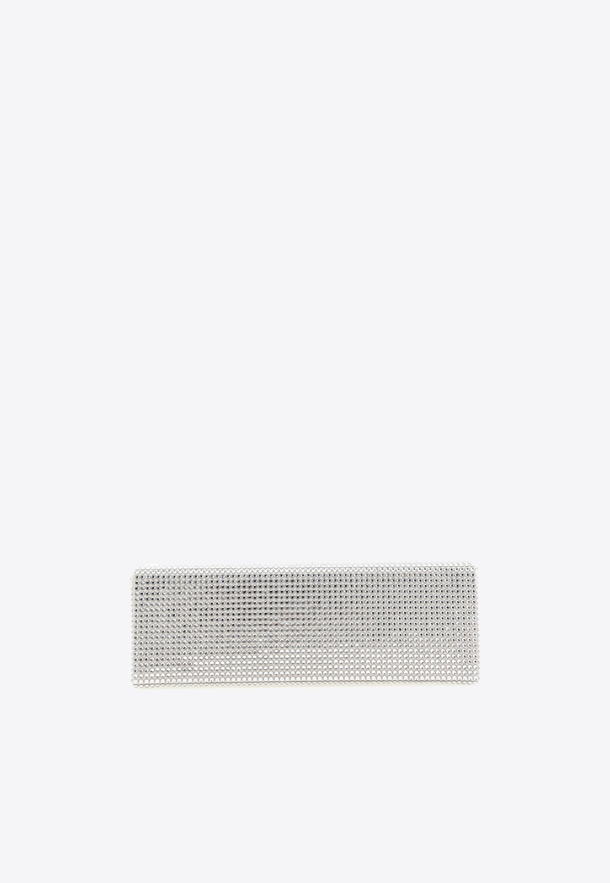 Shop Amina Muaddi Amini Paloma Crystal Embellished Clutch Bag In Silver