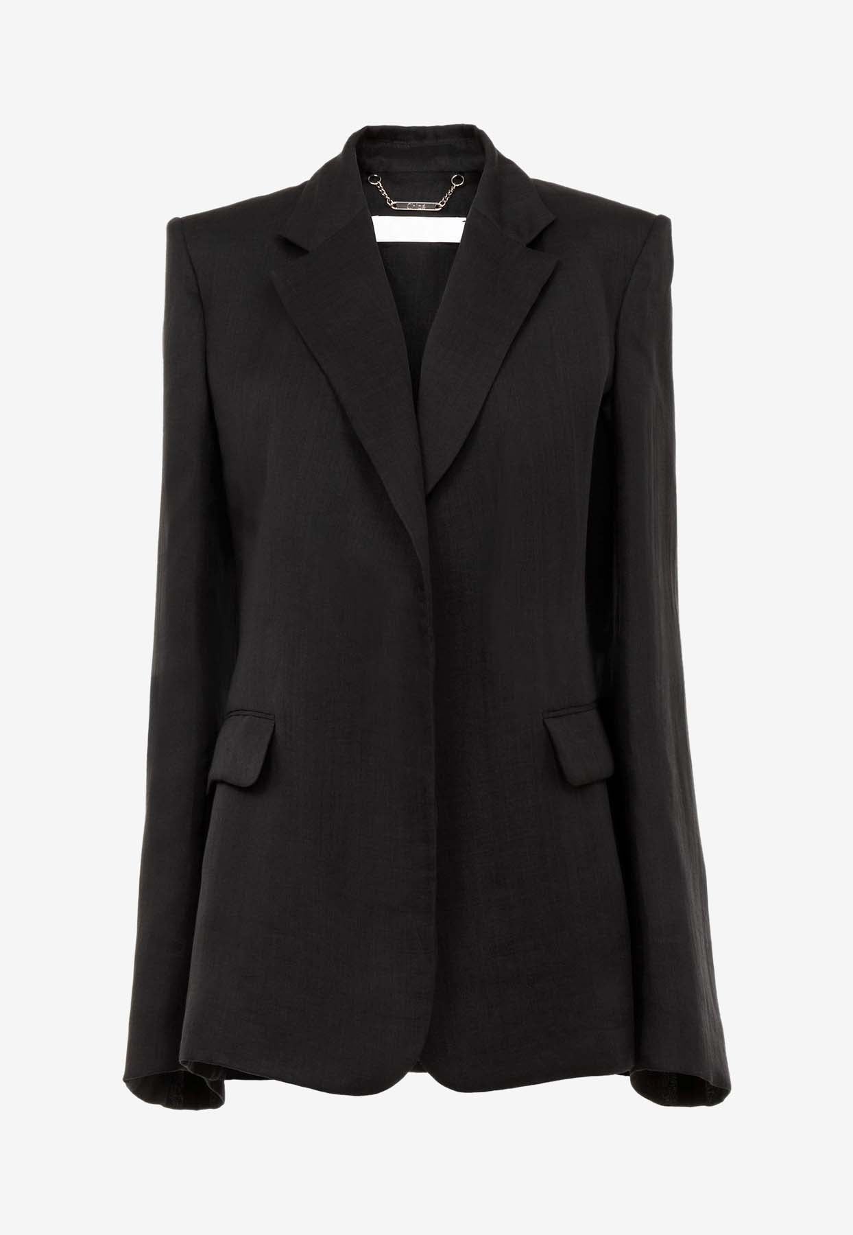 Shop Chloé Buttonless Tailored Jacket In Black