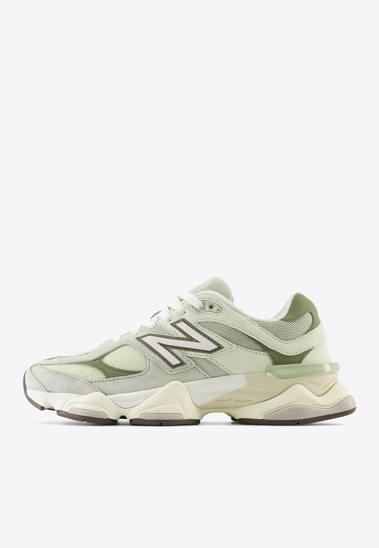 Shop New Balance 9060 Low-top Sneakers In Olivine In Gray