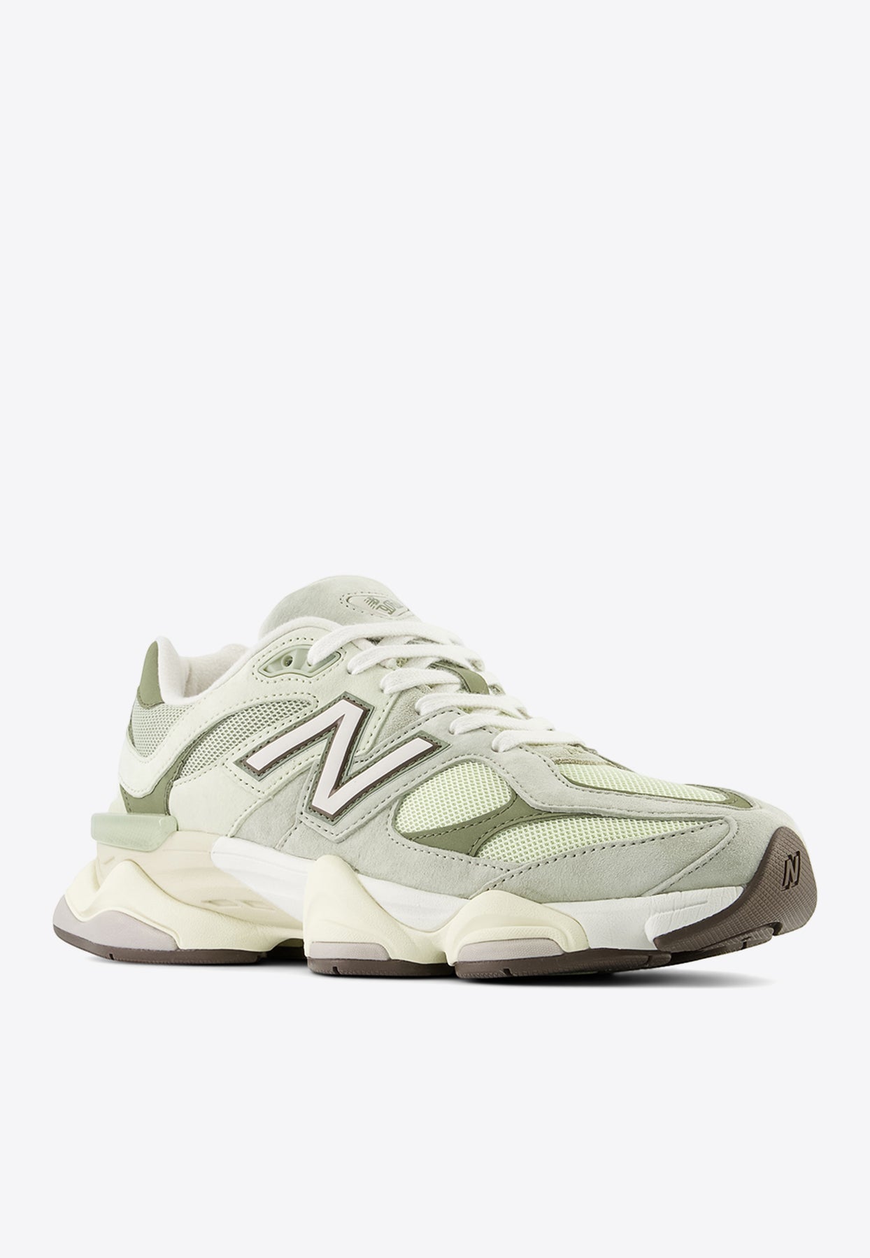 Shop New Balance 9060 Low-top Sneakers In Olivine In Gray
