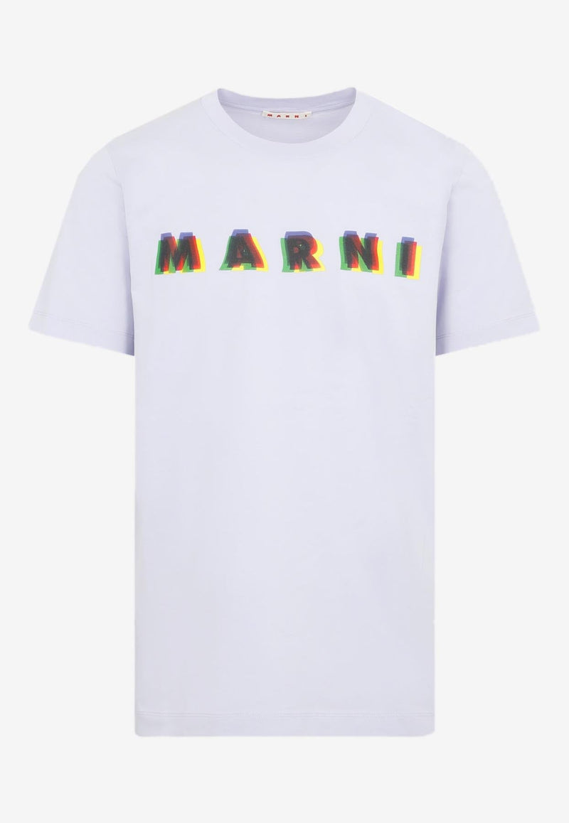 MARNI LOGO-PRINT SHORT-SLEEVED T-SHIRT,HUMU0198PE.USCV16-MCC42 THISTLE